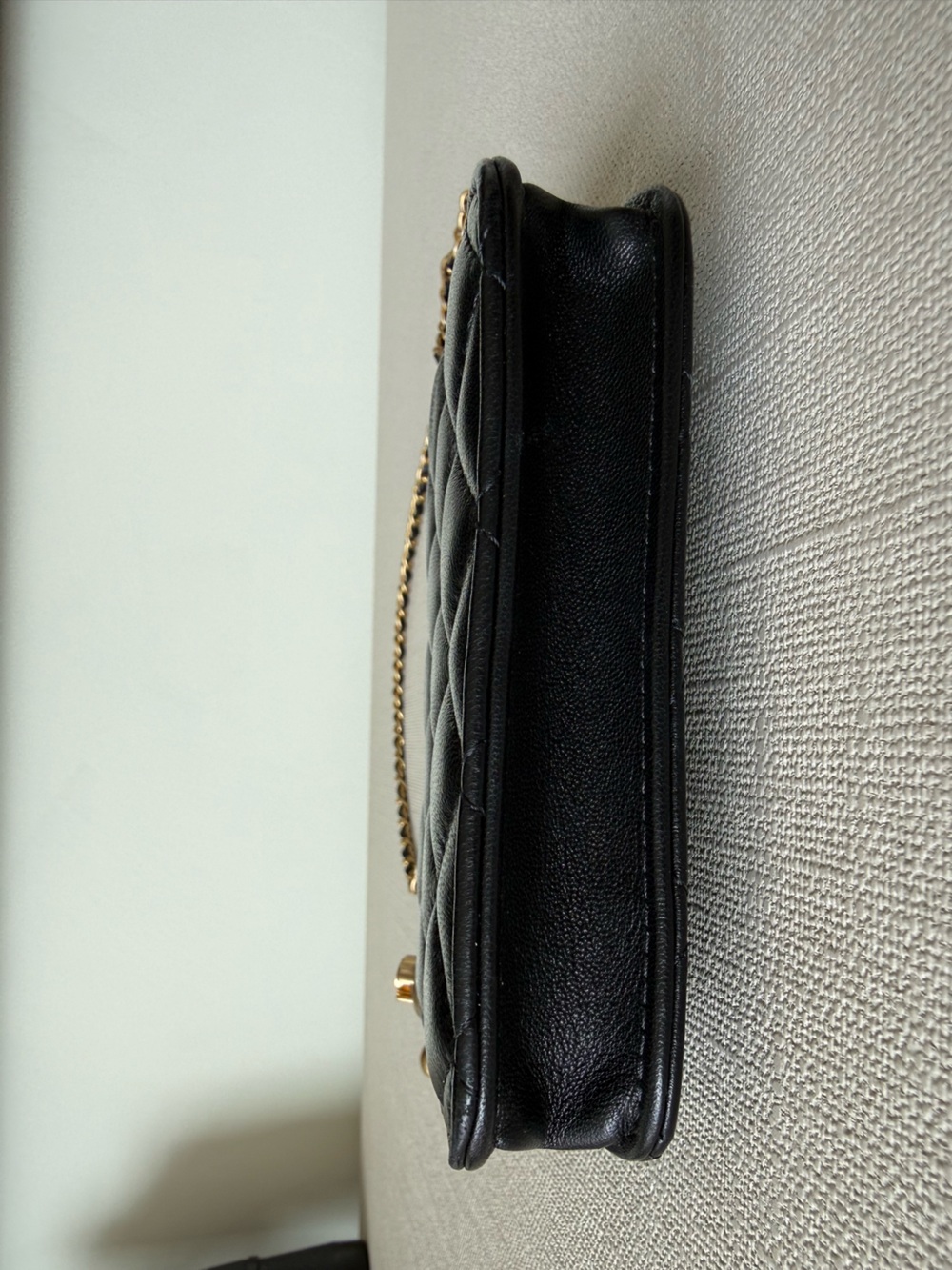 CHANEL Black Quilted Mini Crossbody with Gold Chain - Picture 3 of 7